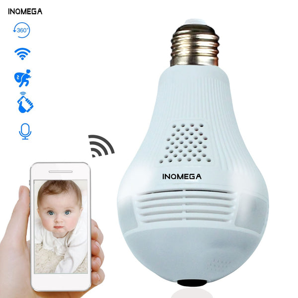 INQMEGA 360 Degree LED Light 960P Wireless Panoramic Home Security WiFi CCTV - EcomShopBazer